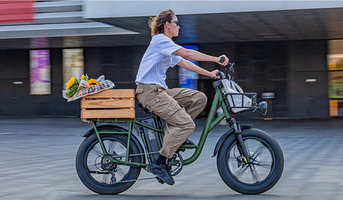 Fiido T1 Pro electric bike with a cargo box, ideal for urban commuting