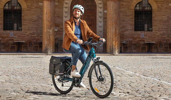 A man riding a Fiido C11 Pro electric bike