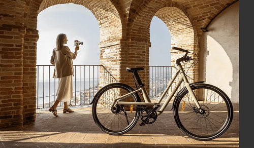 Woman riding a Fiido Nomads electric bicycle for a ride