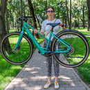Woman lifts very light Fiido E-Gravel C22 Electric Bike