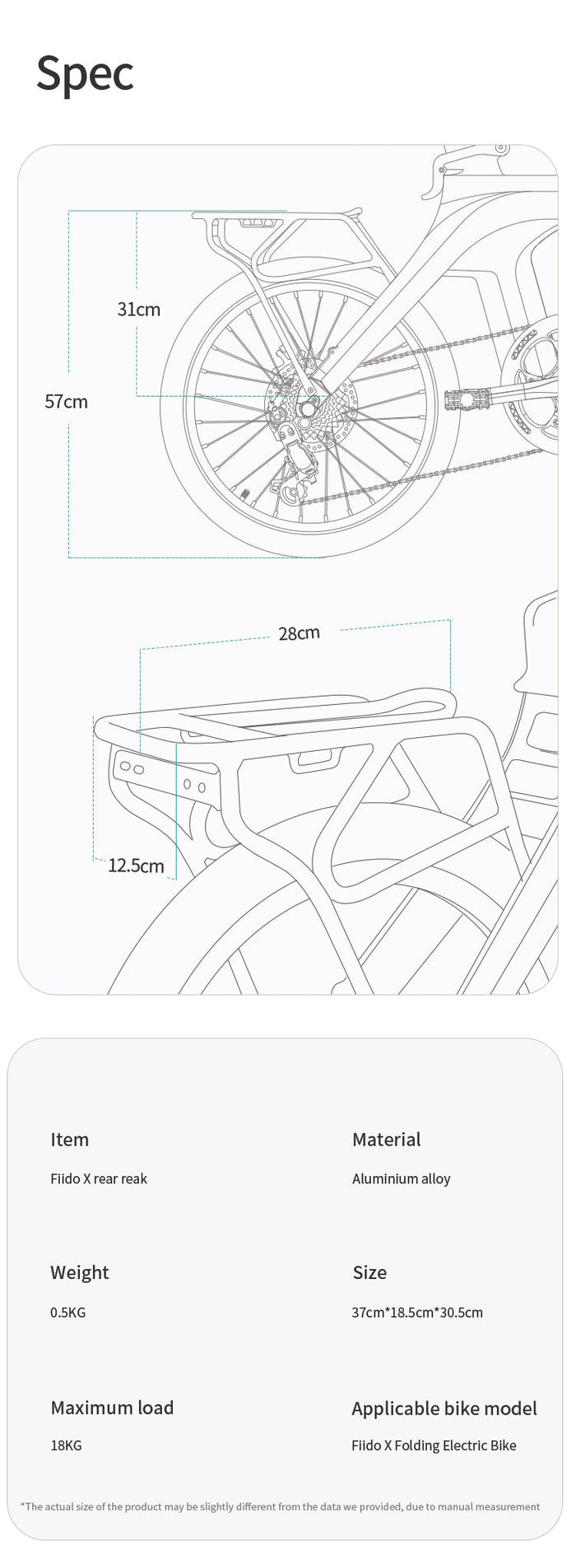 Fiido X Electric Bike Rear Rack - Fiido