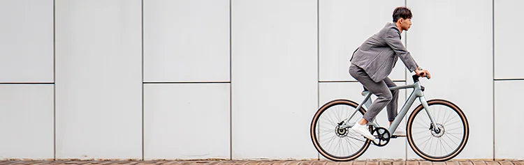 Man riding a Fiido Air carbon fiber electric bike