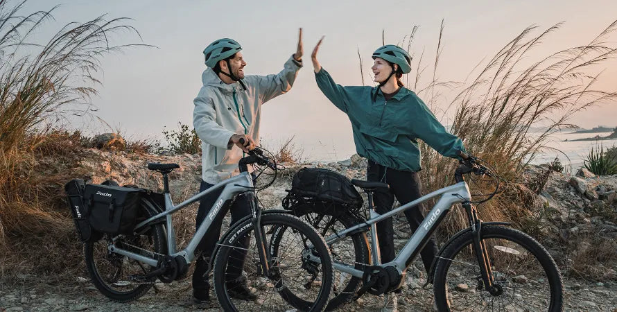 Urban electric bike rider